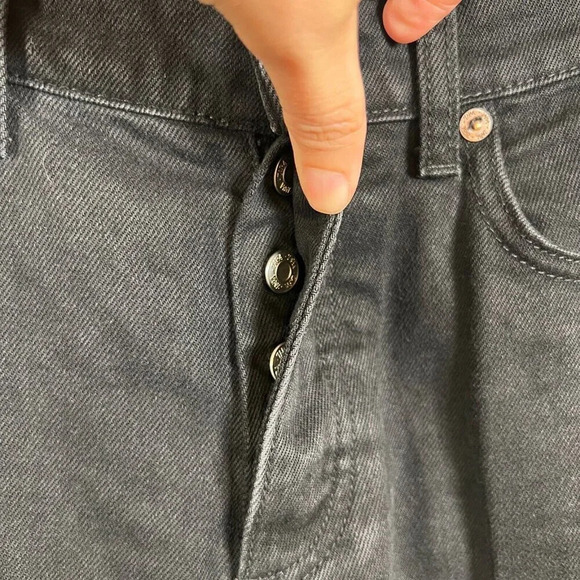Zara High Rise Straight Leg Jeans Size 2 Black Denim Button Fly High Waist - Picture 5 of 12